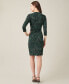 Petite Printed Faux-Wrap 3/4-Sleeve Sheath Dress