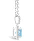 ფოტო #3 პროდუქტის Lab Grown Spinel Aquamarine (1-2/5 ct. t.w.) and Lab Grown Sapphire (1/6 ct. t.w.) Halo Pendant Necklace in 10K White Gold