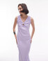 Topshop acid wash v neck key hole midi dress in lilac