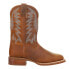 Фото #1 товара Ботинки мужские Justin Boots Big Bucks 11 дюймовые с вышивкой на широком квадратном носке коричневые