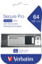 Verbatim Secure Pro - USB 3.0 Drive 64 GB - Silver - 64 GB - USB Type-A - 3.2 Gen 1 (3.1 Gen 1) - 35 MB/s - Cap - Black - Grey
