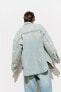 Фото #10 товара Джинсовая куртка-рубашка trf с разрезами ZARA