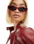 Фото #1 товара ASOS DESIGN small slim oval sunglasses in red