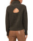 Фото #2 товара Women's Turtleneck Back-Cutout Raglan-Sleeve Sweater