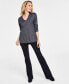Фото #4 товара Women's Shine V-Neck Long-Sleeve Tunic, Created for Macy's