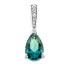 Фото #1 товара Ella Silver Pendant with Synthetic Paraiba Tourmaline and Brilliance Zirconia MSS195PPAR