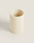 Striped ceramic toothbrush holder