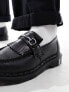 Dr. Martens – Adrian – Loafer aus schwarzem Leder mit Kieselmaserung und Trense