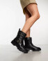 River Island – Wanderstiefel in Schwarz mit Schnalle