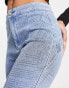 Фото #8 товара Urban Revivo bootcut flare denim jeans with graphic detailing in blue