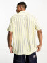 ASOS DESIGN relaxed revere shirt in yellow summer stripe