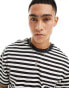 Фото #2 товара Jack & Jones oversized heavy weight t-shirt in black stripe