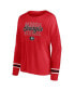 Women's Red Georgia Bulldogs Plus Size Triple Script Scoop Neck Long Sleeve T-shirt