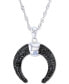 Фото #1 товара Macy's black Spinel Ox Horn Pendant Necklace (3/4 ct. t.w.) in Sterling Silver, 18" + 2" extender