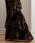 ფოტო #3 პროდუქტის Women's Floral Burnout Velvet Tiered Maxiskirt