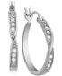 ფოტო #1 პროდუქტის Diamond (1/10 ct. t.w.) Bypass Hoop Earrings in Sterling Silver