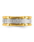 Фото #2 товара Stainless Steel Brushed Yellow IP-plated CZ Band Ring