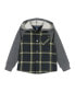 ფოტო #3 პროდუქტის Big Boys Toddler/Child Green Plaid Hooded Flannel Buttondown Set