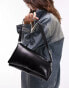 Topshop Spencer asymmetric puffy shoulder bag in black