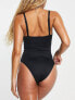 ASOS DESIGN moulded underwired swimsuit in black