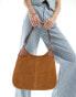 Фото #2 товара ASOS DESIGN suede and leather double gusset tote bag in tan