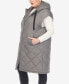 Фото #3 товара Plus Size Diamond Quilted Hooded Puffer Vest