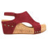 Фото #1 товара Corkys Carley Suede Wedge Womens Burgundy Casual Sandals 30-5316-DRSU