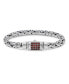 ფოტო #1 პროდუქტის Garnet & Borobudur Oval 7mm Chain Bracelet in Sterling Silver