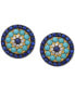 ფოტო #1 პროდუქტის EFFY® Sapphire (1-1/2 ct. t.w.), Turquoise & Diamond (1/10 ct. t.w.) Stud Earrings in 14k Gold