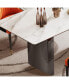 12mm Sintered Stone Glass Top Dining Table with Stainless Steel Base