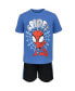 Фото #2 товара Boys Spidey and His Amazing Friends Spider-Man Graphic T-Shirt and Mesh Shorts Outfit Set Blue/Black