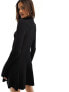 Фото #7 товара & Other Stories contoured rib knitted mini dress with split cuffs and flared hem in black