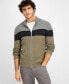Фото #1 товара Men's Cotton Colorblocked Full-Zip Sweater, Created for Macy's