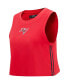 ფოტო #2 პროდუქტის Women's Red Tampa Bay Buccaneers Ombre Wordmark Classic Cropped Tank Top