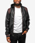 Фото #3 товара Men's Grainy Polyurethane Hooded Jacket with Faux Shearling Lining