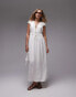 Фото #1 товара Topshop tie front tiered midi dress in ivory