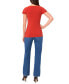 ფოტო #4 პროდუქტის Women's Surplice Flutter-Sleeve Top