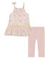 ფოტო #2 პროდუქტის Baby Girls Floral Georgette Babydoll Tunic and Capri Leggings Set