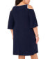 Фото #4 товара Plus Size Embellished Cold-Shoulder Dress