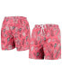 ფოტო #2 პროდუქტის Men's Scarlet Ohio State Buckeyes Vintage-Like Floral Swim Trunks