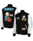 ფოტო #1 პროდუქტის Men's Black, White Rugrats Tommy Basketball Full-Zip Varsity Jacket