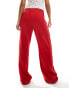 COLLUSION linen trouser in red