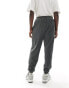 Фото #4 товара ASOS DESIGN oversized ribbed velour joggers in washed charcoal