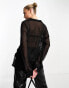 Фото #3 товара ASOS DESIGN oversized mesh shirt in black - BLACK