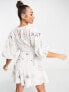 Фото #4 товара ASOS EDITION floral embroidered mini dress with lace inserts in cream