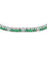 ფოტო #2 პროდუქტის Gemstones 2.2 CTW White Zircon Alternating Created Green Emerald Bolo Tennis Bracelet for Women Adjustable 7-8 Inch .925 Sterling Silver