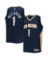 Big Boys Zion Williamson Navy New Orleans Pelicans 2021/22 Diamond Swingman Jersey - Icon Edition