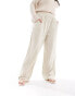 Фото #4 товара ONLY Curve high waist trouser in beige & brown stripe