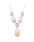 ფოტო #1 პროდუქტის Sterling Silver Alternating Oval Amethyst & Pink MOP Y Necklace