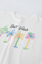 T-shirt with embroidered palm trees